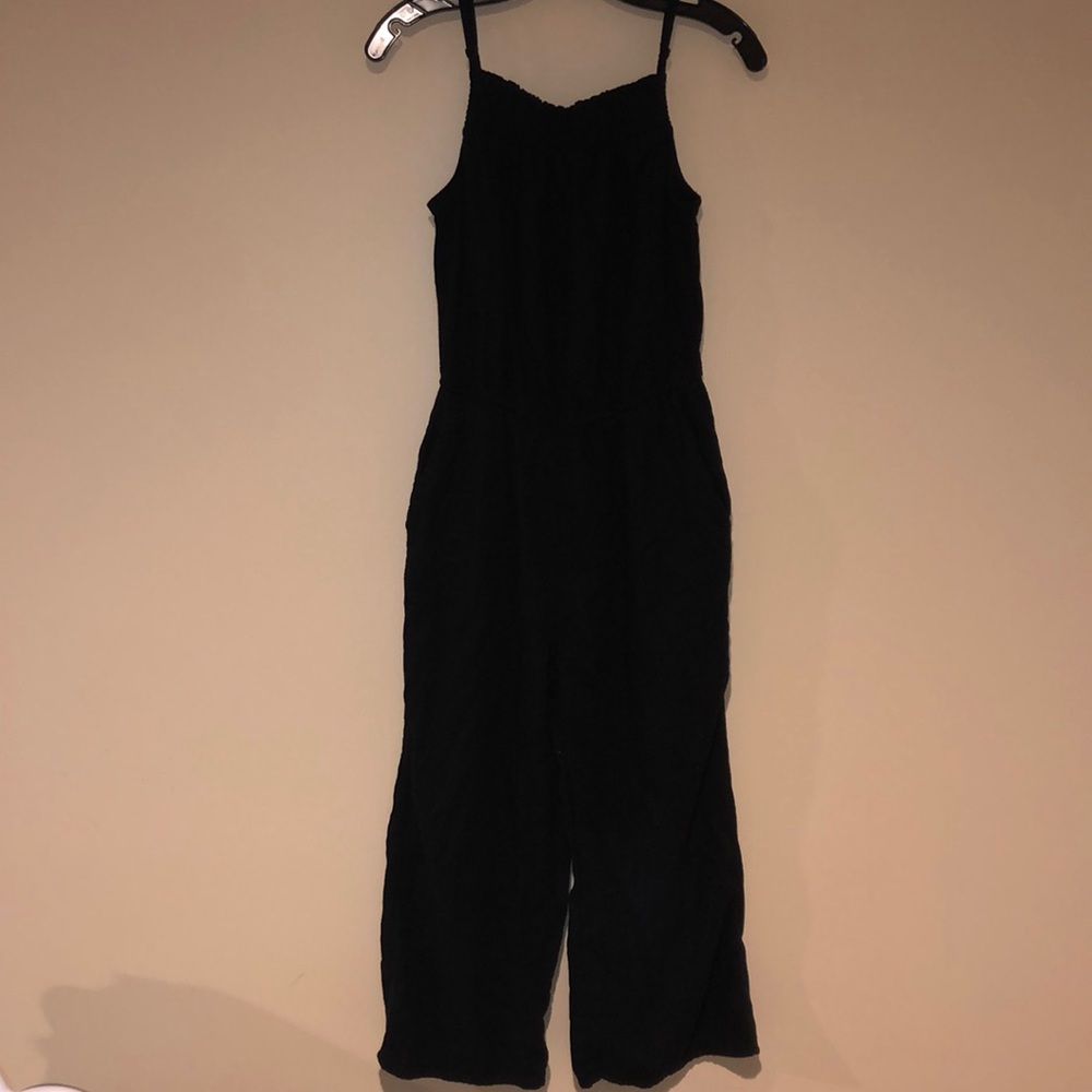 Linen smocked jumpsuit